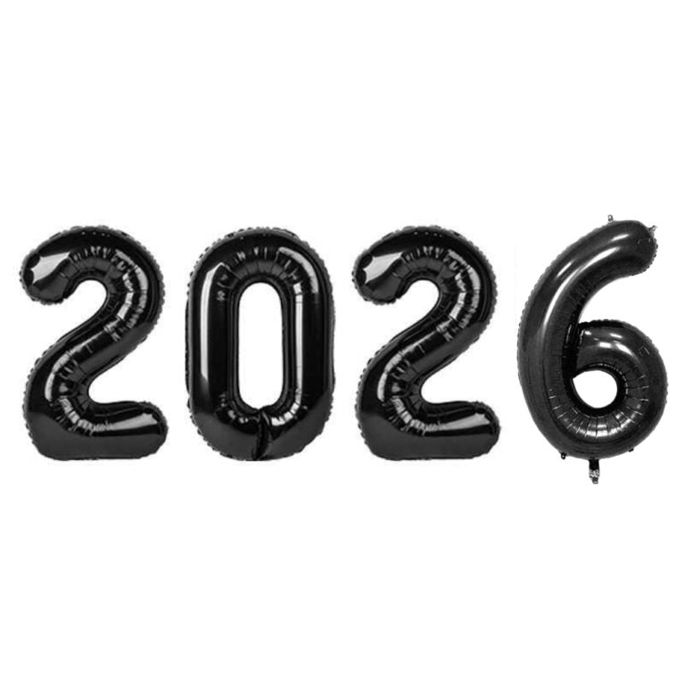 Balon Foliowy Cyfry „2026” – Zestaw Sylwestrowy 82 centymetrów (Nowy Rok)