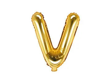 Balon foliowy Litera V, 40cm, złoty