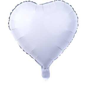 Balon foliowy serce białe matowe 45 cm – hel Warszawa / wysyłka