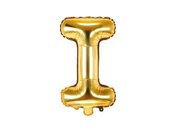 Balon foliowy Litera I, 100cm, złoty