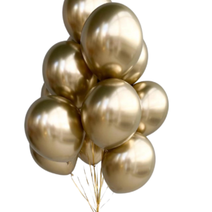 Balon lateksowy złoty chrom 30 cm – hel Warszawa / wysyłka