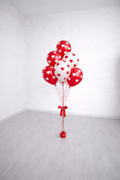 Bukiet Balonów z Sercami – Czerwono-Biały Zestaw LOVE 7 Balonów 30 cm
