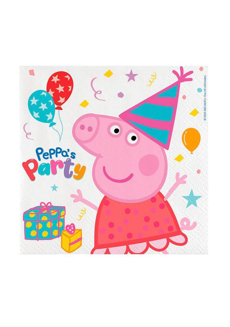 Serwetki papierowe Świnka Peppa Party 33 × 33 cm – dekoracja urodzinowa