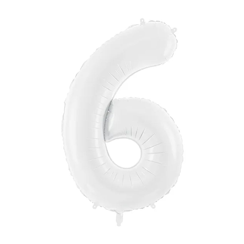 Cyfra 6 biała XXL 100 cm