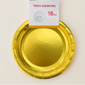 Złote talerzyki papierowe 18 cm – 6 szt.