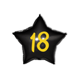 Balon foliowy gwiazda czarna 18 złota 45 cm – hel Warszawa + wysyłka