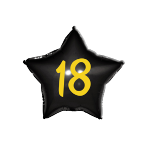 Balon foliowy gwiazda czarna 18 złota 45 cm – hel Warszawa + wysyłka