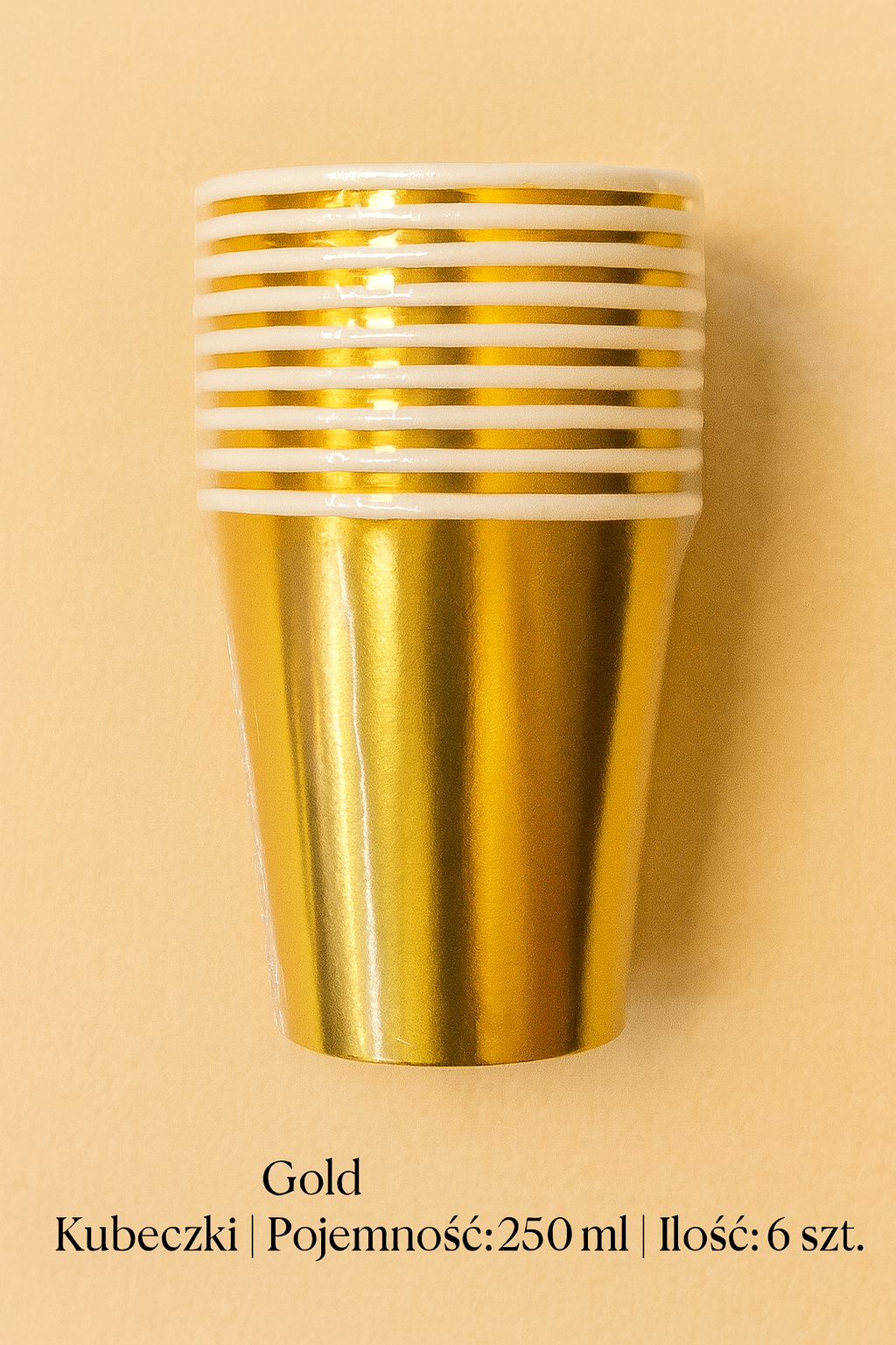 Gold – Kubeczki Papierowe 250 ml (6 szt.)