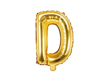 Balon foliowy Litera D, 100cm, złoty