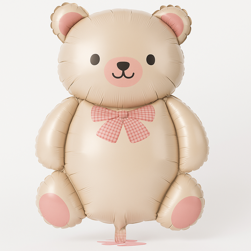 Balon foliowy miś z różową kokardką 90 cm