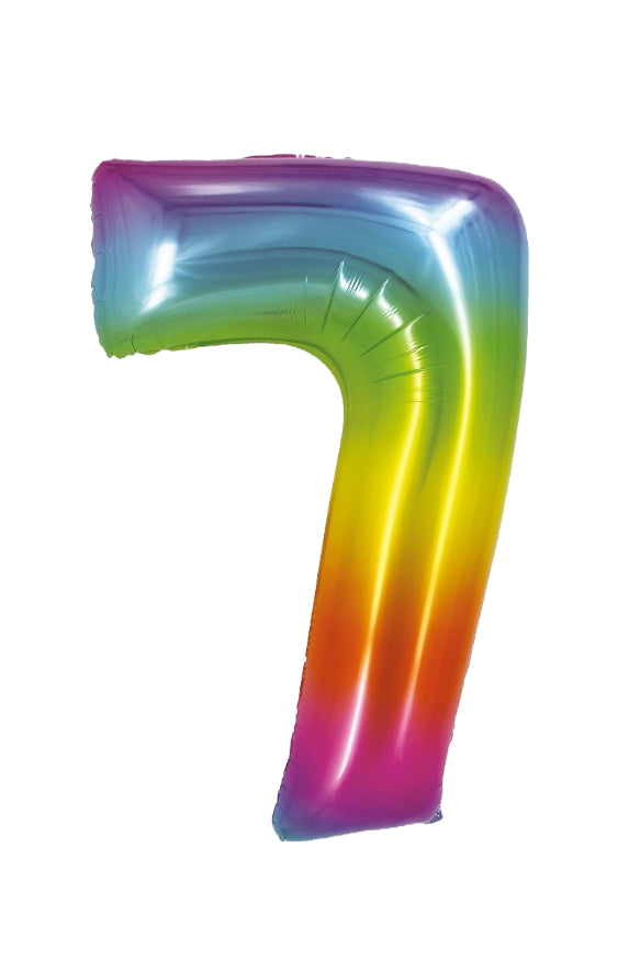 Balon foliowy CYFRA 7, wielokolorowy - 100 cm