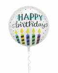 Balon foliowy okrągły happy birthday Świeczki