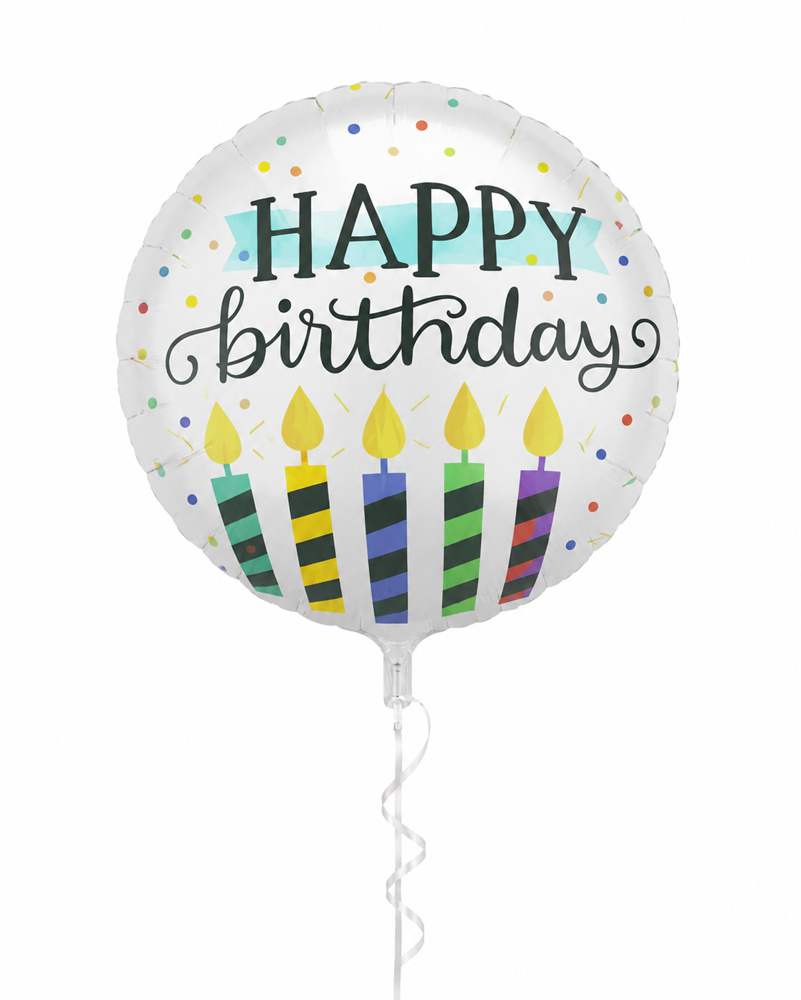 Balon foliowy okrągły happy birthday Świeczki