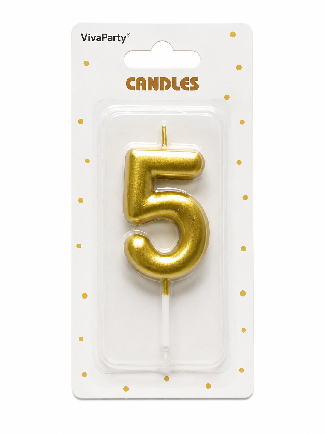 Świeczka klasyczna złota "5"