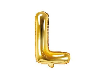 Balon foliowy Litera L, 40cm, złoty