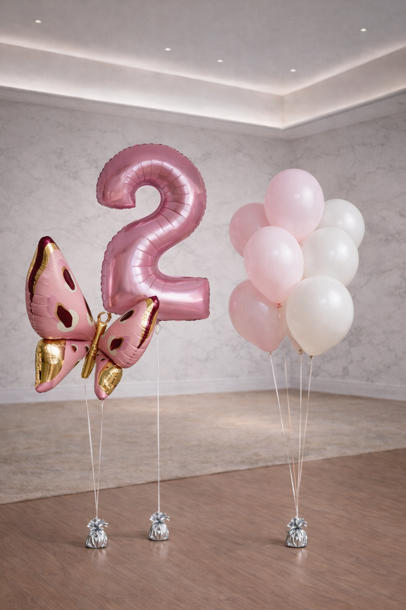 Zestaw Balonowy „Różowy Motyl 2”