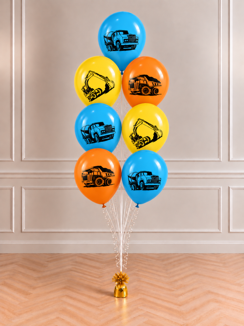 Balony lateksowe Koparki i Ciężarówki 30 cm