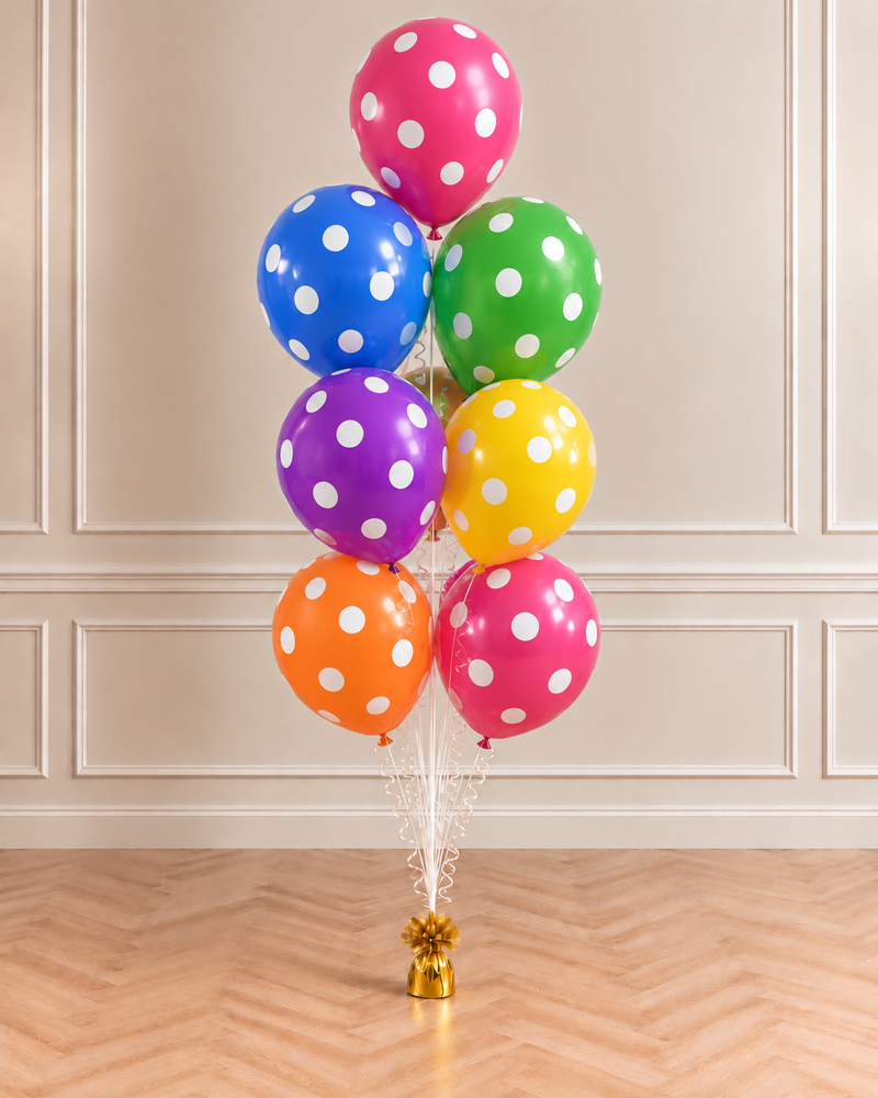 Balon lateksowy mix kolor w kropki - 30 cm