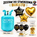 Zestaw DIY „Happy Birthday”: butla z helem + 6 balonów + żel Hi-Float