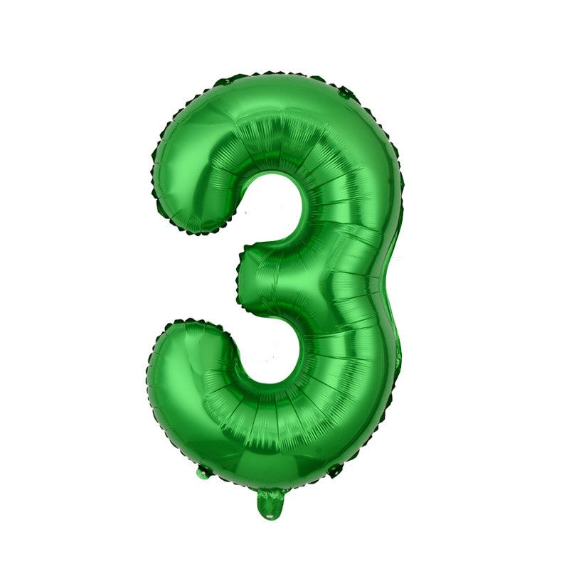 Balon foliowy cyfra 3 zielony - XXL 100cm