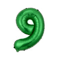 Balon foliowy cyfra 9 zielony - XXL 100cm