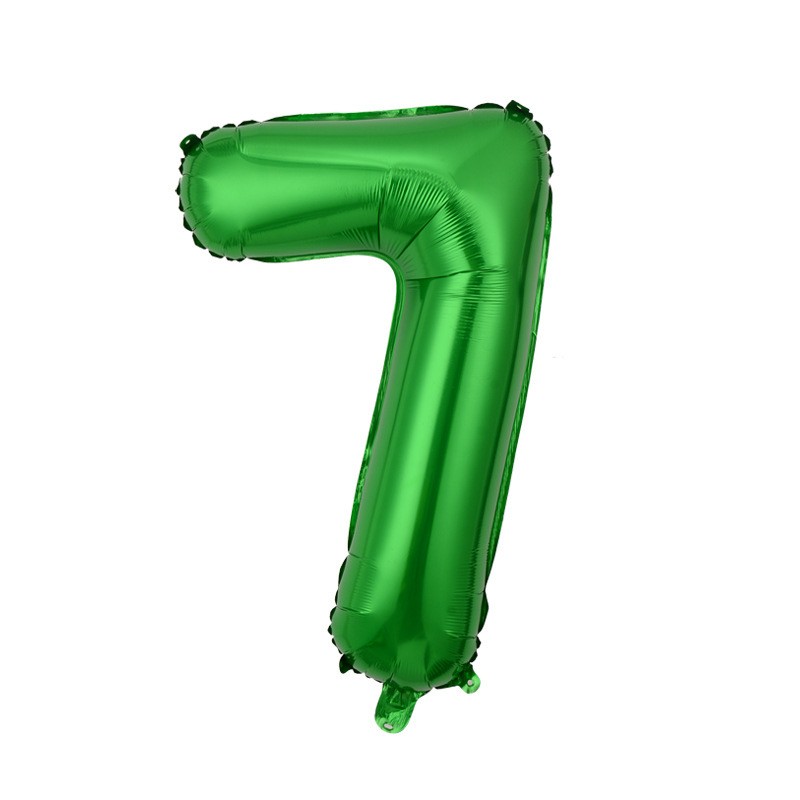 Balon foliowy cyfra 7 zielony - XXL 100cm