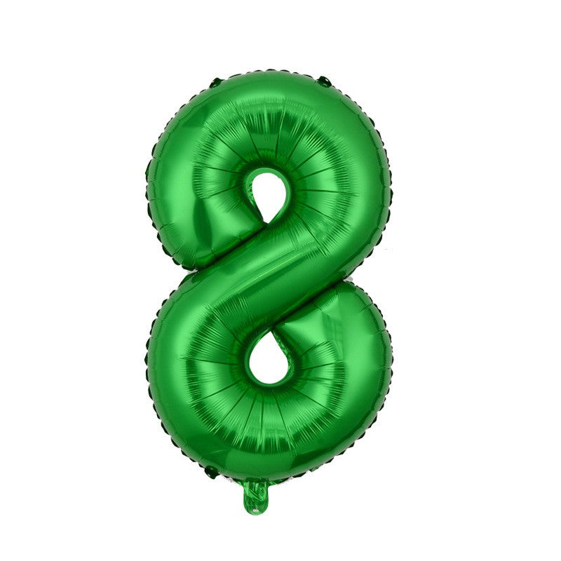 Balon foliowy cyfra 8 zielony - XXL 100cm